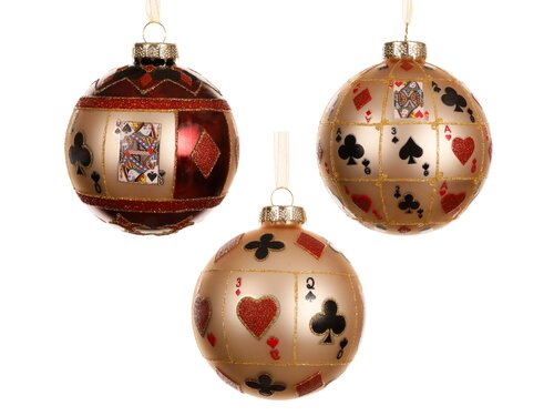 Kerstbal glas d8cm a3 - afbeelding 1
