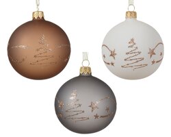 Decoris Kerstbal glas 3kl.ass