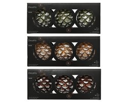 Decoris Kerstballen glas matt with frost 3col ass