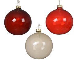 Decoris Kerstbal glas clear transparent 3col ass
