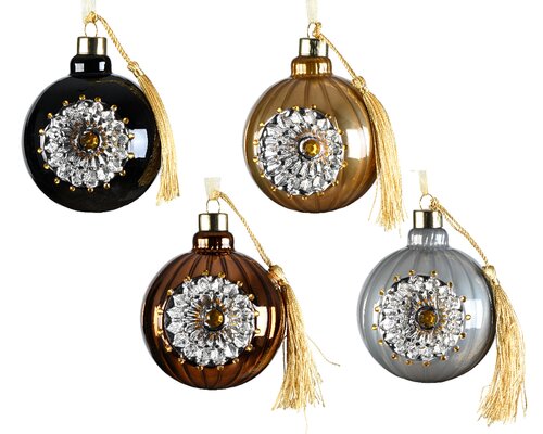 Decoris Kerstbal glas 4kl.ass