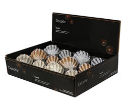 Decoris Kerstballen glas antique finish with transparent beads 6ass - afbeelding 2