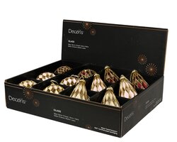 Decoris Kerstballen glas antique finish with diamond shape 6ass - afbeelding 2
