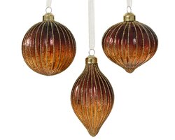 Kerstbal glas d8cm bruin a3