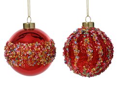 Kerstbal glas d8cm kerstrood a2