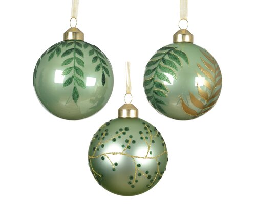 Kerstbal glas d8cm matcha green a3