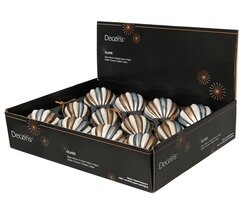 Decoris Kerstballen glas with glitter lines 3ass - afbeelding 2