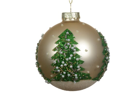 Kerstbal glas d8cm parel