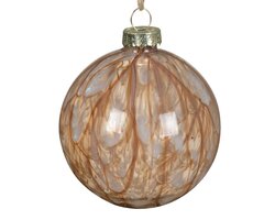 Kerstbal glas d8cm pec.brn