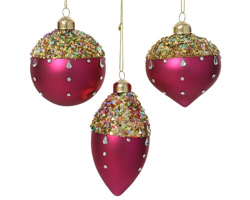 Kerstbal glas d8cm pink a3
