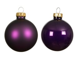 Kerstbal glas d8cm vijg 6st - afbeelding 2