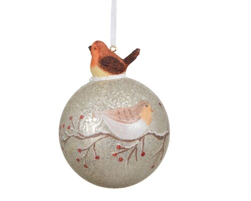 Kerstbal glas d8cm zilver