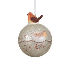 Kerstbal glas d8cm zilver