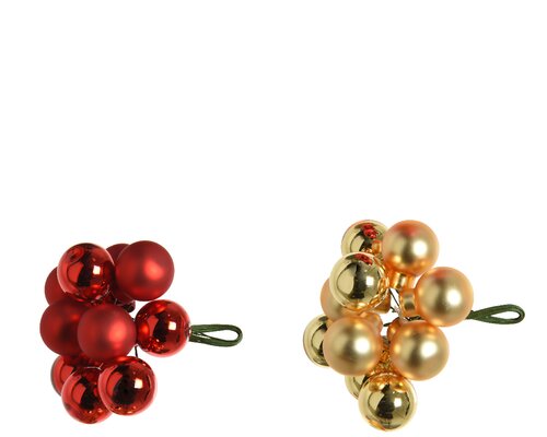 Kerstbal glas drd d2cm a2 10st r/gd - afbeelding 1