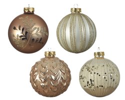 Kerstbal glas parel kleuren 4 assorti