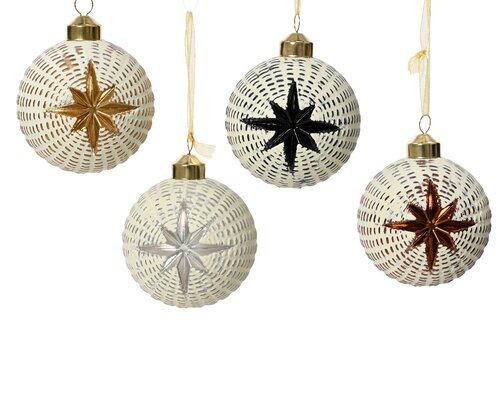Decoris Kerstbal glas 4kl.ass assortie