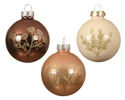 Kerstbal glas takken 3 assorti