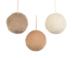 Decoris Kerstbal kunstbont 3col ass