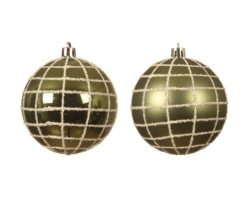Kerstbal mos groen 2 assorti