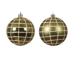 Kerstbal mos groen 2 assorti