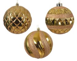 Kerstbal plc d12cm a3 lichtgoud
