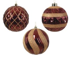 Kerstbal plc d12cm a3 ossenbloed