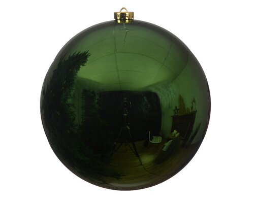 Kerstbal plc d14cm glans d.groen