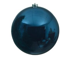 Kerstbal plc d14cm glans nachtblauw