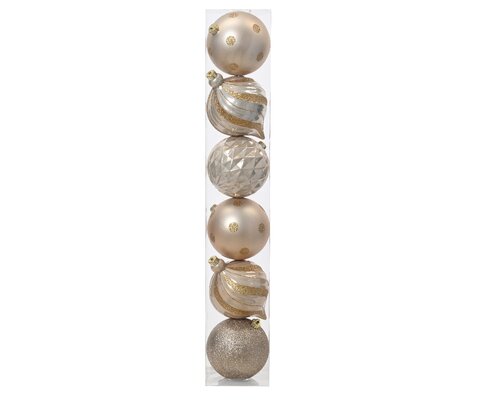 Kerstbal plc d15cm 6st a3 parel - afbeelding 1