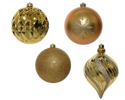 Kerstbal plc d15cm lichtgoud 6st - afbeelding 2