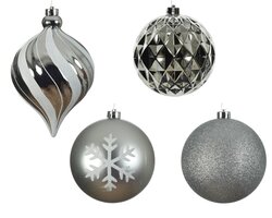 Kerstbal plc d15cm zilver 6st - afbeelding 2