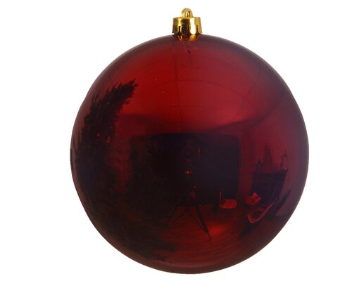 Kerstbal plc d25cm glans ossenbloed