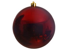 Kerstbal plc d25cm glans ossenbloed