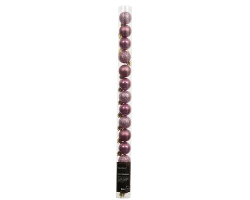 Kerstbal plc d3cm pnk 14st - afbeelding 1