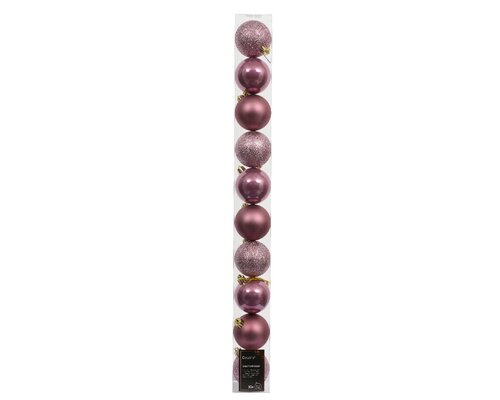 Kerstbal plc d6cm pnk 10st - afbeelding 1
