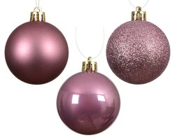Kerstbal plc d6cm pnk 10st - afbeelding 2