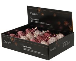 Decoris Kerstballen polystyreen shiny,mercury beads 2col ass - afbeelding 2