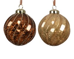 Decoris Kerstballen polystyreen shiny,mercury beads 2col ass