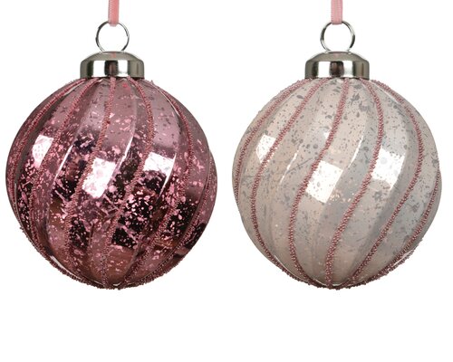 Decoris Kerstballen polystyreen shiny,mercury beads 2col ass - afbeelding 1