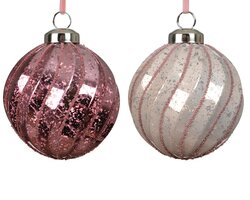 Decoris Kerstballen polystyreen shiny,mercury beads 2col ass - afbeelding 1