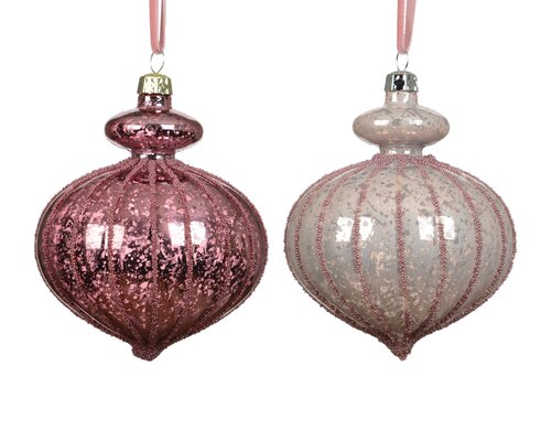 Decoris Kerstballen polystyreen shiny,mercury beads 2col ass - afbeelding 1