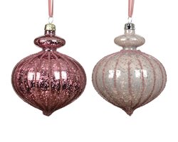 Decoris Kerstballen polystyreen shiny,mercury beads 2col ass - afbeelding 1