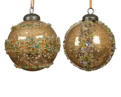Decoris Kerstballen polystyreen antique finish 2ass