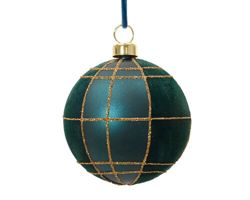 Decoris Kerstballen polystyreen matt velvet check