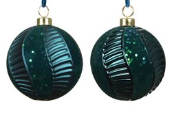 Decoris Kerstballen polystyreen shiny - matt flock swirl,beads 2ass