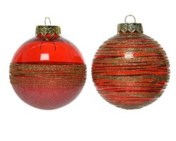 Decoris Kerstbal kunststof transparant glitter 2ass