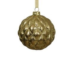 Decoris Kerstbal kunststof glitter - afbeelding 1