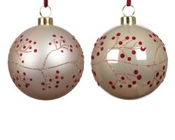 Decoris Kerstballen polystyreen pearl - matt berry spray 2ass