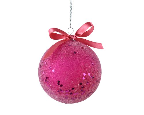 Kerstbal plc d8cm pink