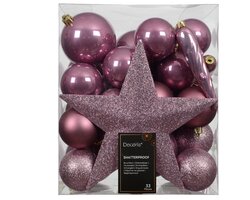 Kerstbal plc d8cm pnk 33st - afbeelding 1